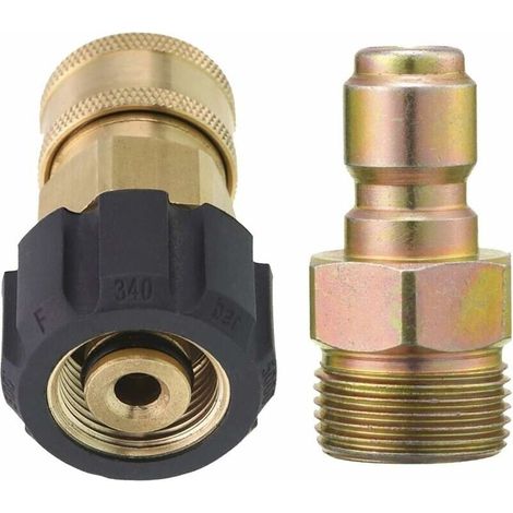 Adattatore per idropulitrice ad alta pressione, kit di connessione rapida da 9,5 mm, da M22 14 mm a M22, raccordo metrico 5000 PSI-LIAIKI