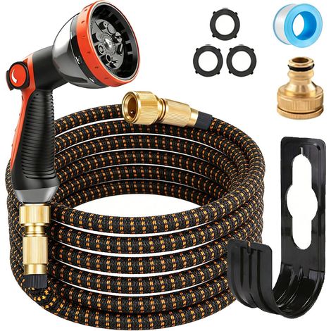 Expandable Garden Hose 30m 100ft Magic Flexible Garden Hose with 10 Upgraded Water Spray Modes, 3 Layers Latex Tangle Free, Garden Hose for Gardening and (1/5)