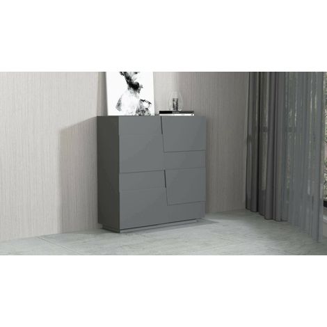 Dmora - Armario multiusos 2 puertas Zulimo, Armario multifuncional, Armario 2 puertas, 120x44h126 cm, Antracita, con embalaje reforzado (1/5)