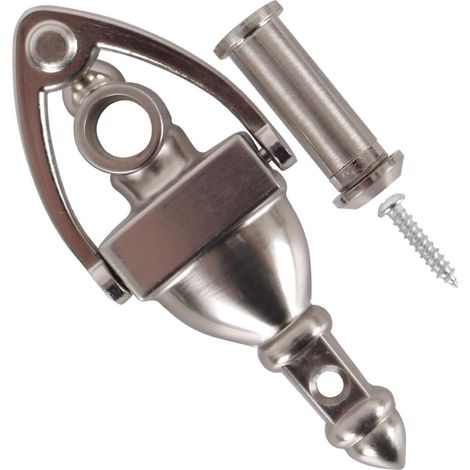 Door Knocker with Peephole Door Knocker 180 Degree Die-Cast Zinc with Integrated Peephole, Height 102mm, Satin Nickel (1/5)