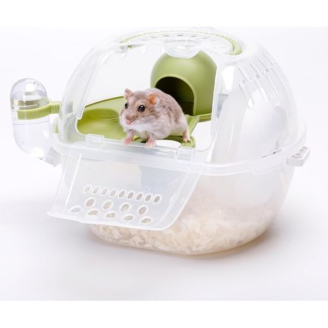 Cage de transport pour petits animaux, cage de transport portable pour hamsters, cage de transport pour lapins avec aérations et poignée confortable (1/5)