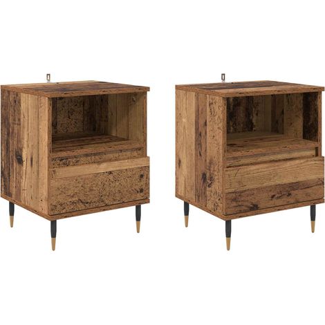 Maison Exclusive - Armadio da Notte 2 pcs Legno vecchio 40 x 35 x 50 cm (1/5)