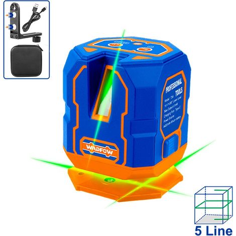 Livello laser verticale autolivellante a raggio verde WADFOW, 30 m, precisione ± 3 mm a 10 m