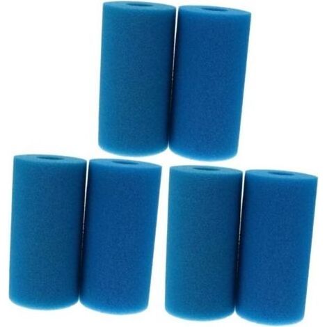 6 piezas de filtro de espuma de algodón para piscina, filtro de bomba de piscina, esponja de espuma para limpieza de filtros de piscina, columna de esponja lavable (1/4)