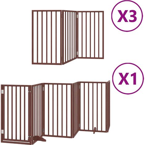 Maison Exclusive - Cancello Cani Porta Pieghevole Marrone 15 Pannelli 750cm Pioppo