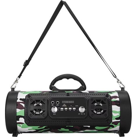 Tragbarer und leistungsstarker kabelloser Bluetooth-Lautsprecher mit FM-Radio, Anruffunktion und TF-Kartenleser – Grün