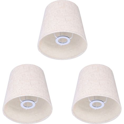3-teiliges Lampenschirm-Set aus Leinen, 14 x 13 x 10 cm – Moderner Lampenschirm für Kronleuchter, Wandlampen oder Kerzen. (1/5)