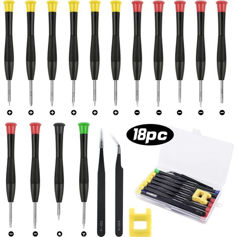 Tournevis Précision, 18 PCS Mini Tournevis pour Réparation Lunettes (1/5)