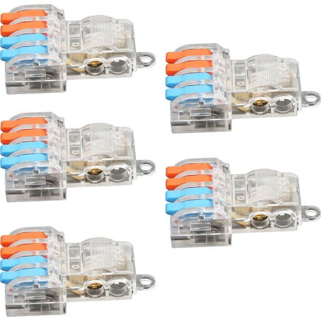 Connecteur rapide à levier en laiton, bloc terminal de câble pour luminaires 250V 32A, lot de 5 pièces. (1/5)