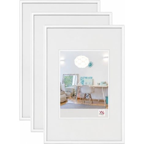 Lot De 3 Cadres Photo En Plastique, Blancs, 29,7 x 42 cm (1/5)