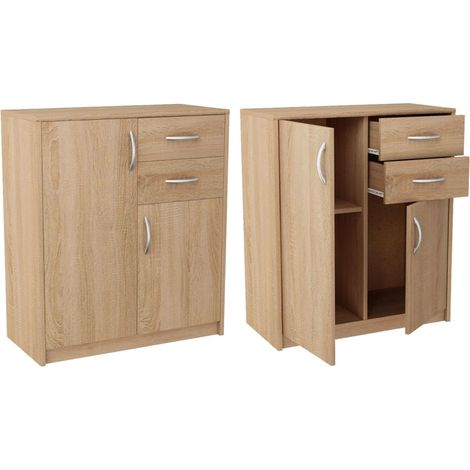 Kommode, Schrank, 2D2S, SONOMA OAK, Schubladen, Regal, Bücherregal (1/5)