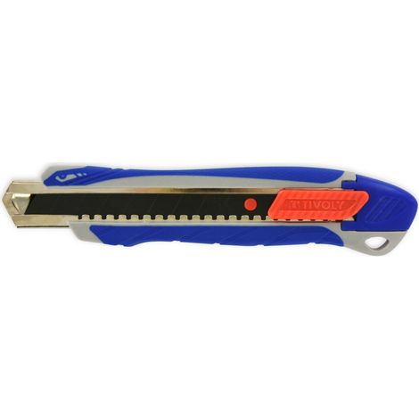 Tivoly • Cutter à Lame Sécable 18mm- Mécanisme à Crans - Lames avec Revêtement Steam Résistantes à l'Oxydation - Prise en Main Ergonomique avec Revêtement Anti-Glisse