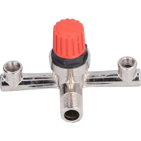 Interrupteur de compresseur d'air avec tube et double sortie, valve métallique non réglable, raccord accessoire (1/5)