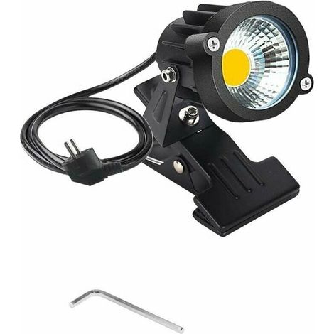 VURAHOME -1pcs extérieur LED clip lumière étanche panneau éclairage réglable bras de bureau lampe avec prise (clip-blanc chaud) (1/5)