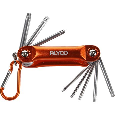 JUEGO 8 LLAVES TORX EN NAVAJA METÁLICA ALYCO ORANGE