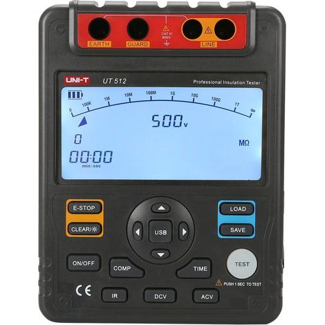 Uni-T UT512 Medidor de resistencia de aislamiento robusto