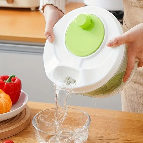 Essoreuse à salade, panier égouttoir pour légumes et fruits, déshydrateur, lavage et séchage rapides, centrifugeuse manuelle, outil de cuisine et ménager (1/5)