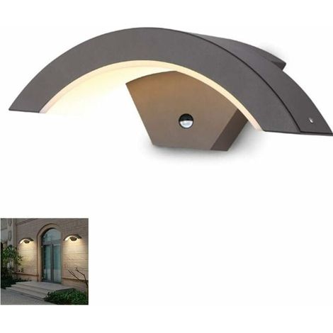 Outdoor Wall Light With motion sensor 12W LED SMD 3000K Warm White Wall light waterproof IP65 aluminum / Patio patio garden light 29.5cm [Energy class A +] (1/5)