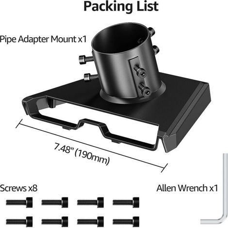 Starlink Gen 3 Adaptateur de tuyau, support Starlink Gen 3, kit de montage compatible avec parabole standard V3 pour camping-car, caravanes, yacht (1/4)