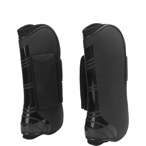Guêtres de protection pour tendons de cheval, légères et réglables pour sauter, lot de 2 pattes avant noires (L), 4 pièces (1/5)