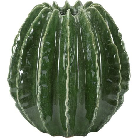 Vase Déco en Céramique "Cactus" 24cm Vert (1/5)