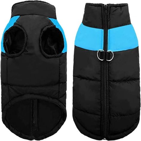 Manteau Chien Hiver - Imperméable et Chauffant - Doublure Double Couche - Fermeture Éclair - Anneau D Arrière - Pour Chiens Petite Moyenne et Grande Taille - 1 Pièce