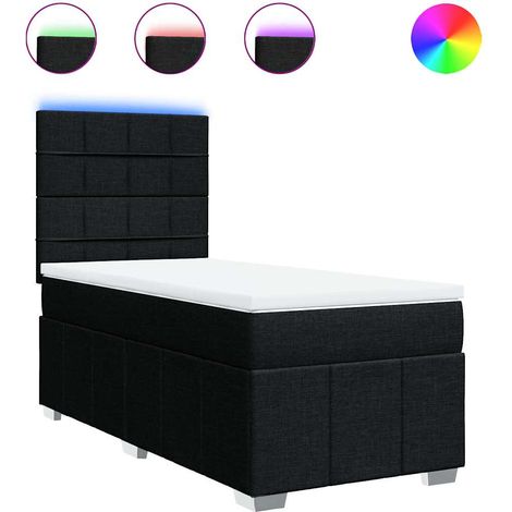 Maison Exclusive - Boxspringbett mit Matratze Schwarz 90x190 cm S