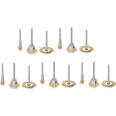 15 Pièces Roues à Fil Laiton pour Polissage Métal, Brosses en T pour Outil Rotatif, Accessoires de Meulage