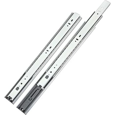 Push to Open Coulisses à Rebond pour Tiroirs Pousser pour Ouvrir 400 mm avec Roulement à Bille Extension Totale de Tiroir Glissière de Tiroir Capacité de Charge 35kg (1 set) (1/5)