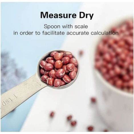 9 Pcs Ensembles de cuillères doseuses,Cuillères et Tasses à Mesurer en Acier Inoxydable Mesures Mesurer Sec et Ingrédients Liquides (1/4)