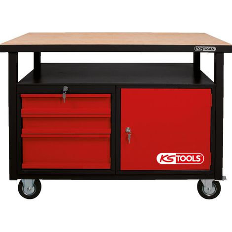 KS TOOLS  Banco da  lavoro mobile  con 3  cassetti e  1 anta  - 865.0101 (1/2)