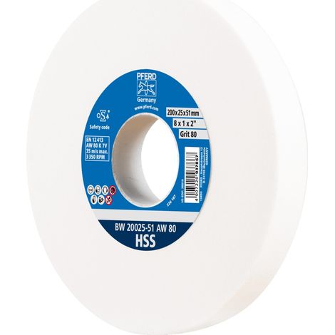 PFERD TOOLS Schleifbockscheibe Ø 200x25 mm Bohrung-Ø 51 mm A80 zum Schärfen von HSS-Bohrern (1/5)
