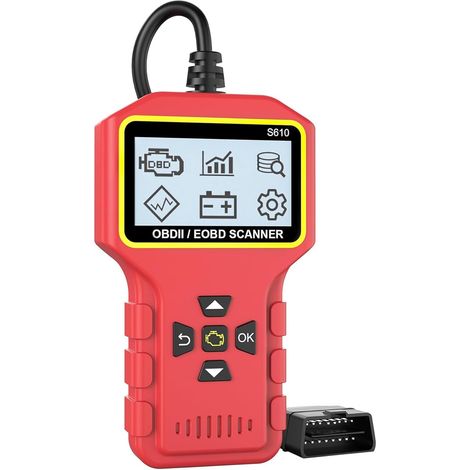 Herramienta de diagnóstico OBD2, versión universal, lector de códigos de avería del motor, herramienta de diagnóstico OBDII/EOBD/CAN con lectura y borrado de códigos de avería, para todos los vehículo