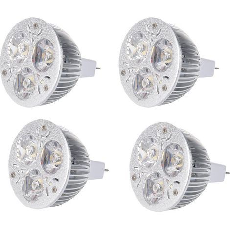 4X 3W 12-24V MR16 Blanc Chaud 3 LED Lumiere Projecteur Lampe Ampoule Seulement (1/2)