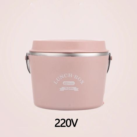 Cuiseur à riz portable (rose, 220 V), 1,2 L, cuve intérieure en acier inoxydable, fonction maintien au chaud intelligente, idéal pour une utilisation au bureau. (1/2)