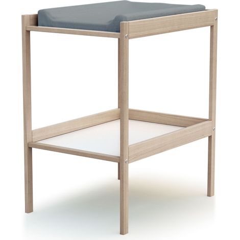Les Tendances – Table à langer en hêtre massif 74 x 54 x 88 cm – 1 étagère de rangement – Conforme norme EN 12221 – Pour matelas 50 x 70 cm (1/4)