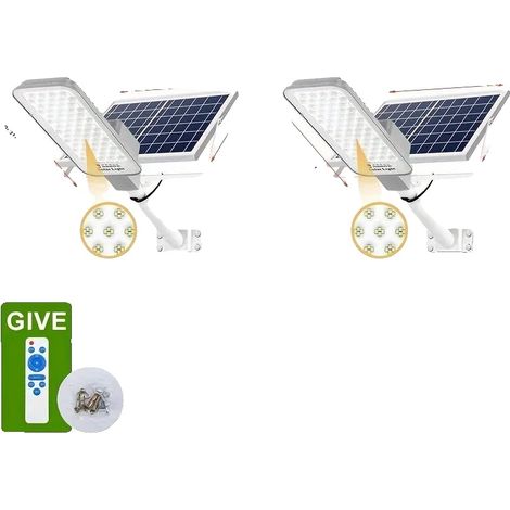 Solar-Straßenlaterne, einstellbare Helligkeit, wasserdichtes Design, 6000Mah-2Pack (1/2)