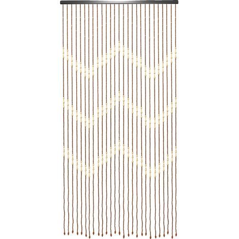 Rideau en perles de bambou, aspect bois naturel, protection contre les insectes, Chocolat (1/2)