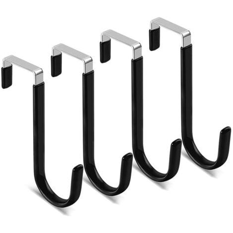 4 Stück Schwarz Tür-Kleiderbügel für Tür ohne Bohren Türhaken Z-Form mit Silikonschutz (1/5)