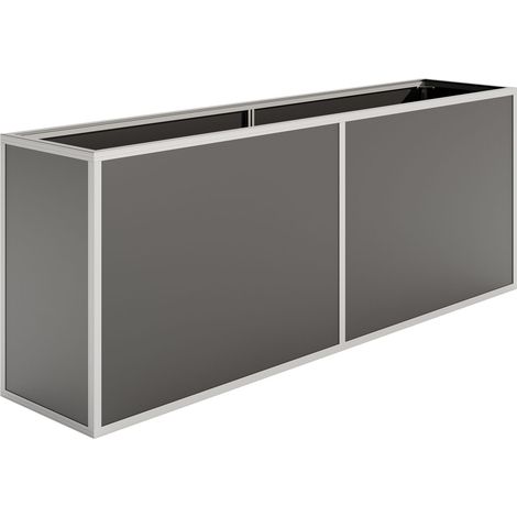 KGT Aluminium-Hochbeet "210", silber, 2,05 x 0,45 x 0,77 m (L x B x H) (1/4)