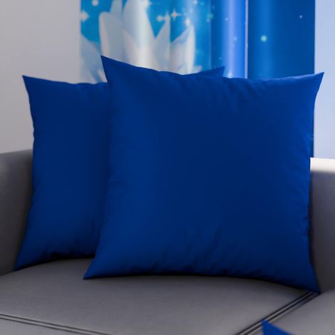 Lot de 2 Taies d'oreiller de Lit 35x35 cm, Housses de Coussin Unies Couleur Bleu Électrique, Taie Oreiller 100% Microfibre Hypoallergénique, Fabriqué en Italie (1/3)