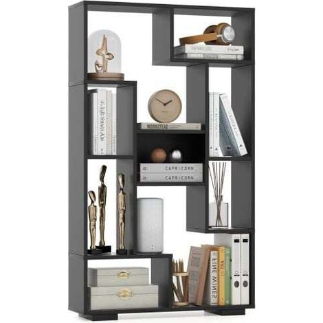 Bibliothèque 120 cm avec kits anti-basculement pour maison et bureau - noir (1/5)