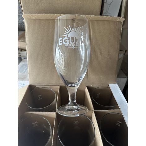 Lot de 6 verres à bière basque Eguski - 50 cl - Neufs