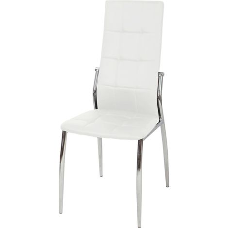 sedia "madeira" ecopelle bianca, 44x54x100 cm