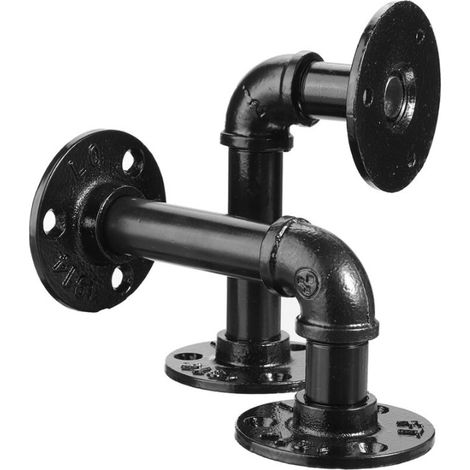 CSPARKV (8 x 15 cm black) Set of 2 Vintage industrial steel console