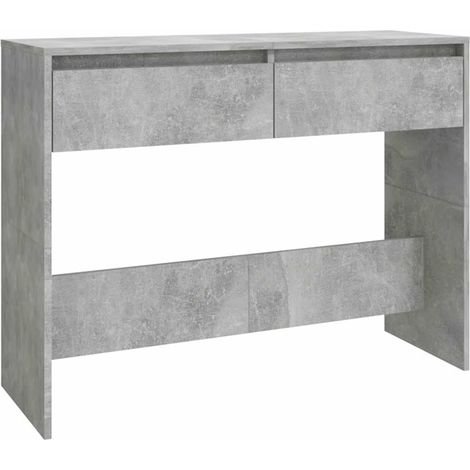 Table console,Table d'appoint,Bout de canapé,Meuble d'entrée gris béton 100x35x76,5 cm bois d'ingénierie