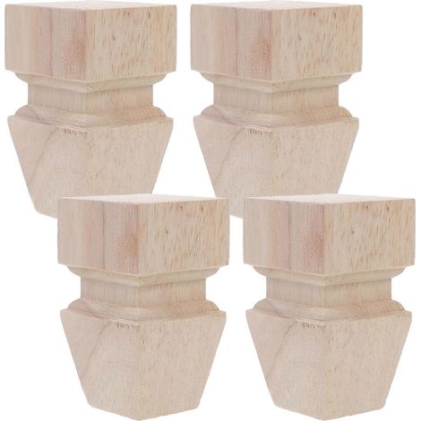 Pieds de canapé en bois, support robuste, ensemble de meubles kaki 4 pièces (1/5)