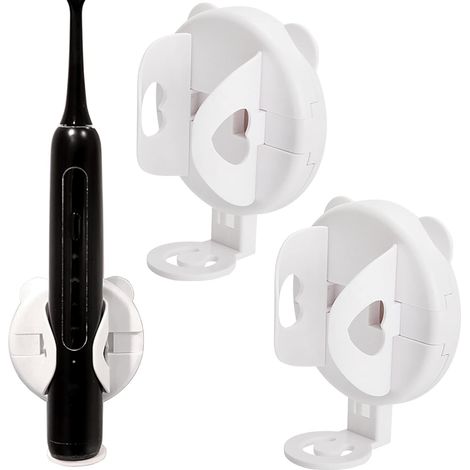 Porta spazzolino elettrico autoadesivo - design a morsetto - per manici con diametro inferiore a 3 cm - per bagno e cucina - non richiede foratura - 3 pezzi (bianco (BAG) (1/5)