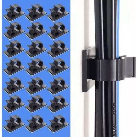 50Pcs Câbles Adhésifs Réglable Clips de Câble,Premium Adhésif 3M Fil Nylon Colliers de Serrage Câble,Attaches Câbles pour Organiseur Bureau,Ordinateur Cordon Électrique,Voiture et Maison(Noir) (1/5)