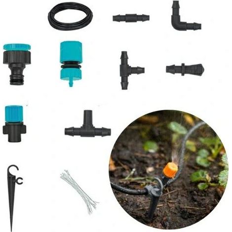 Kit de Riego para Jardín Jufisto de 68 piezas con manguera de 10 m, boquillas y accesorios para un riego eficiente y preciso
